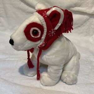 BullsEye the Target Mascot Dog Bull Terrier Plush Stuffed Dog  DHC Snowflake Hat